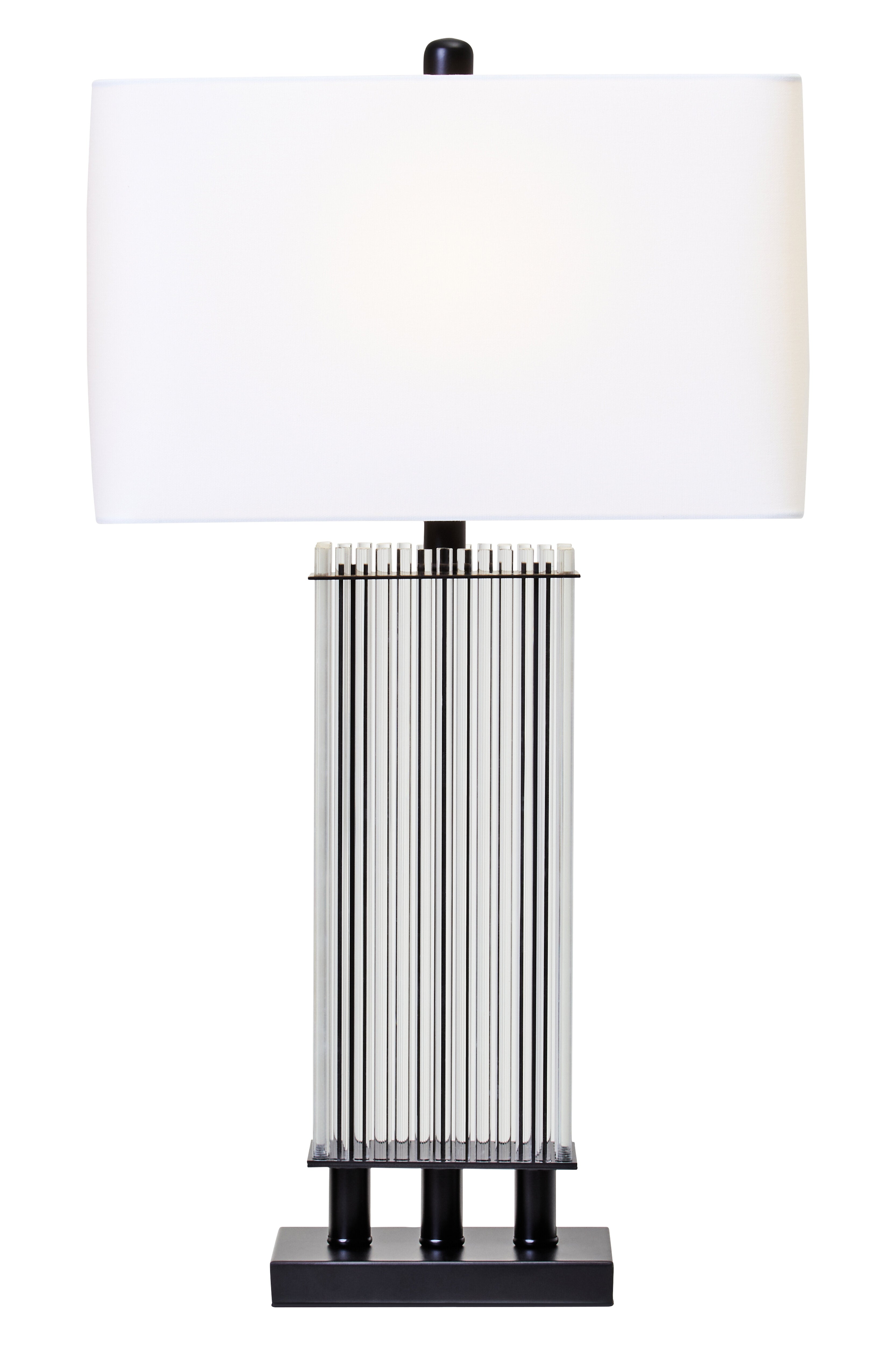 Allegra Clear Glass Table Lamp With Matte Black Base